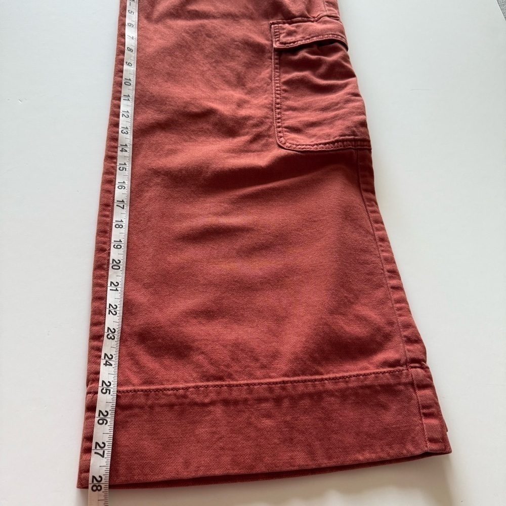 Pilcro Anthropologie Wide Leg High Rise Baggy Cargo Pants Women Sz 27 Terracotta - Picture 15 of 16
